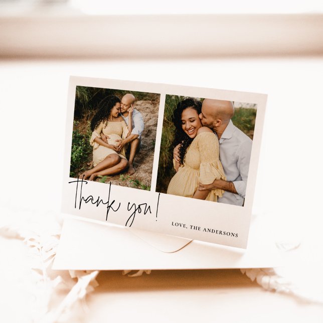 Elegant Calligraphy Baby Shower Thank You Card (Elegant Calligraphy Baby Shower Thank You Card)