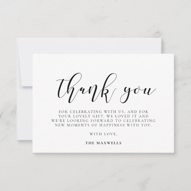 Elegant calligraphy Baby shower Thank You Card (Front)