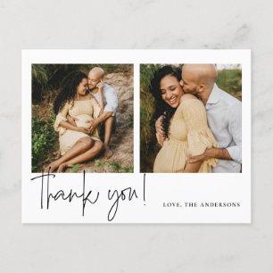 Elegant Calligraphy Baby Shower thank you Postcard