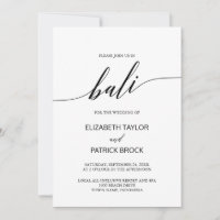 Elegant Calligraphy Bali Destination Wedding