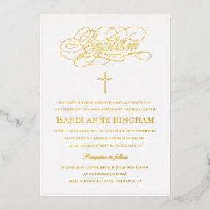 Elegant Calligraphy Baptism Gold