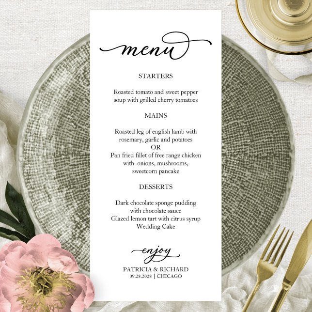 Elegant Calligraphy Black and White Menu (Creator Uploaded)