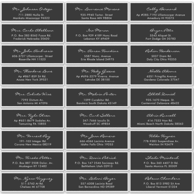 Elegant Calligraphy Black and White Wedding Guest  (Front)