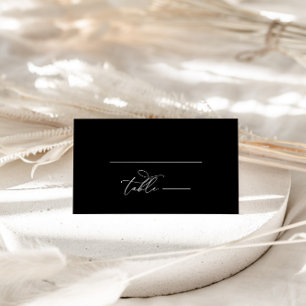 Elegant Calligraphy Black Wedding Table Number Place Card