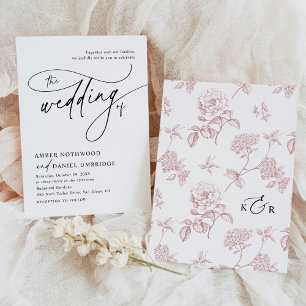 Elegant Calligraphy Black & White Modern Wedding Invitation