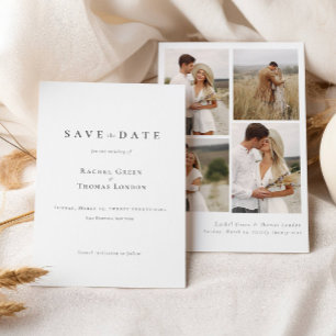 Elegant Calligraphy Black White Photos Wedding Save The Date