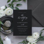 Elegant Calligraphy Black & White Wedding Invitation<br><div class="desc">This modern stationary collection features elegant calligraphy in a minimalist setting. The colours are timeless black,  classic white,  trendy sage green and earthy terracotta. Each piece is intentionally curated to make your wedding or event beautiful.</div>