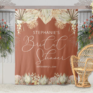 Elegant Calligraphy Boho Terracotta Bridal Shower Tapestry