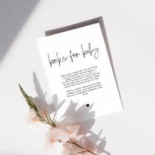 Elegant Calligraphy Books for Baby, Baby Shower Enclosure Card