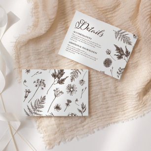 Elegant Calligraphy Botanical Earthtone Details Enclosure Card