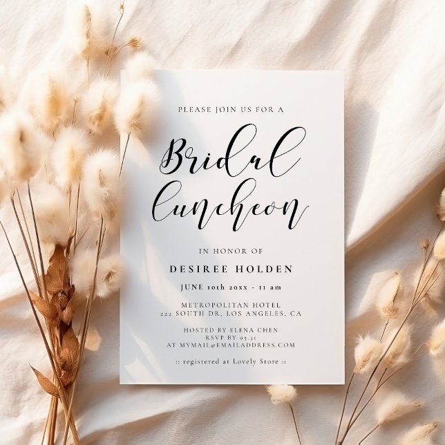 Elegant calligraphy Bridal luncheon Invitation (Creator Uploaded)