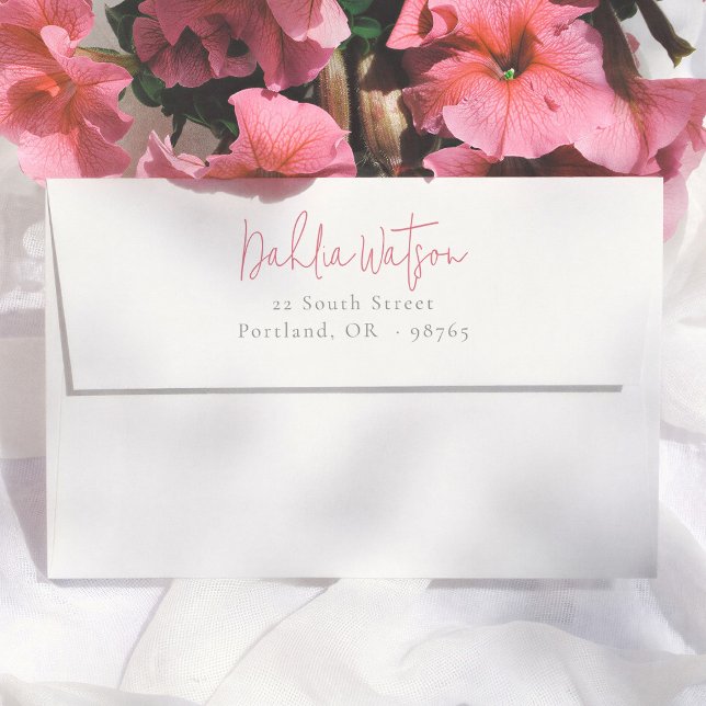 Elegant Calligraphy Bridal Shower Return Address Envelope (Creator Uploaded)