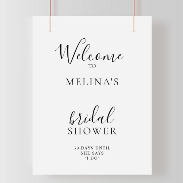 Elegant Calligraphy Bridal Shower Welcome Poster (Creator Uploaded)