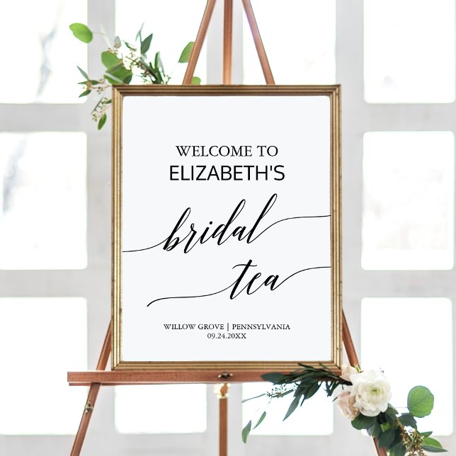 Elegant Calligraphy Bridal Tea Welcome Poster (Creator Uploaded)