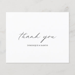 Elegant Calligraphy Budget Wedding Thank You Card