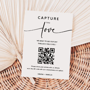 Elegant Calligraphy Capture The Love QR code  Enclosure Card