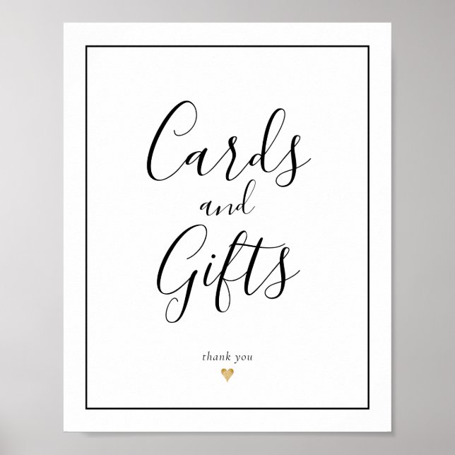 Elegant Calligraphy Cards and Gifts Sign (Front)