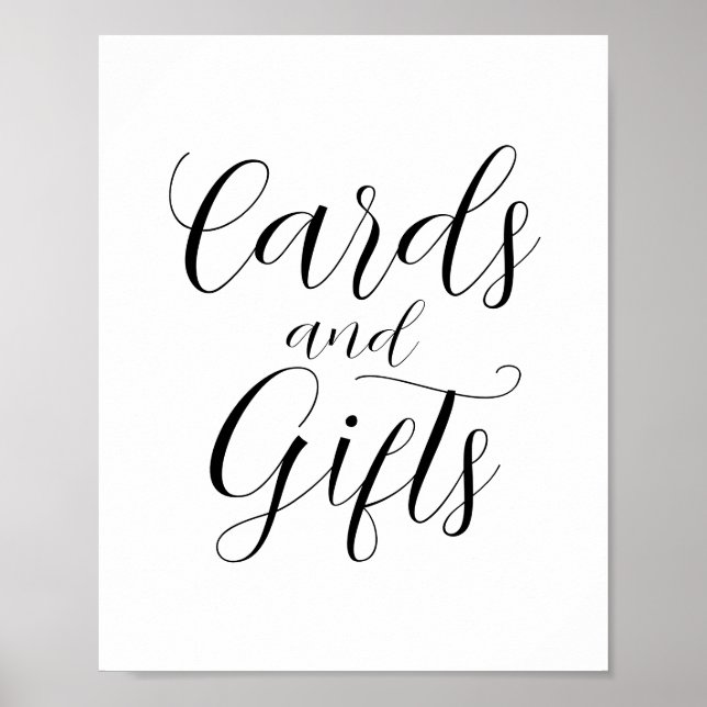 Elegant Calligraphy Cards & Gifts Sign (Front)