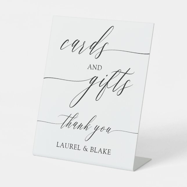 Elegant Calligraphy Cards Gifts Thank You Pedestal Sign (Front)