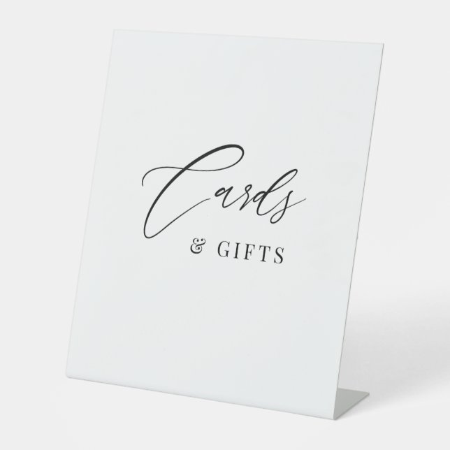 Elegant Calligraphy Cards & Gifts Wedding Pedestal Sign (Front)