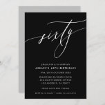 ELEGANT Calligraphy chic 60th birthday black white Invitation<br><div class="desc">by kat massard / WWW.SIMPLYSWEETPAPERIE.COM
Love the design,  but would like to see some changes - another colour scheme,  product,  add a photo or adapted for a different occasion - no worries simply contact me,  kat@simplysweetPAPERIE.com I am happy to help!</div>