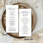 Elegant Calligraphy Chic Script Wedding Ceremony Program<br><div class="desc">Elegant Chic Minimalist wedding program is perfect for a modern minimal wedding. All the wedding ceremony information and the wedding party's name listed on this program. Design featuring black cursive hand lettered typography/calligraphy on a white background, with a simple clean look. Including the name of the bride and groom, little...</div>