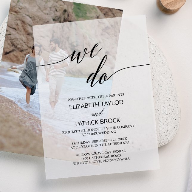 Elegant Calligraphy Classic Unique We Do Wedding Vellum Invitations (Elegant Calligraphy Classic Unique We Do Wedding Vellum Invitations)