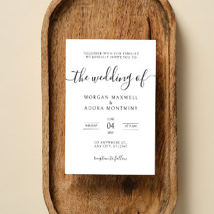 Elegant Calligraphy Classic Wedding Invitation