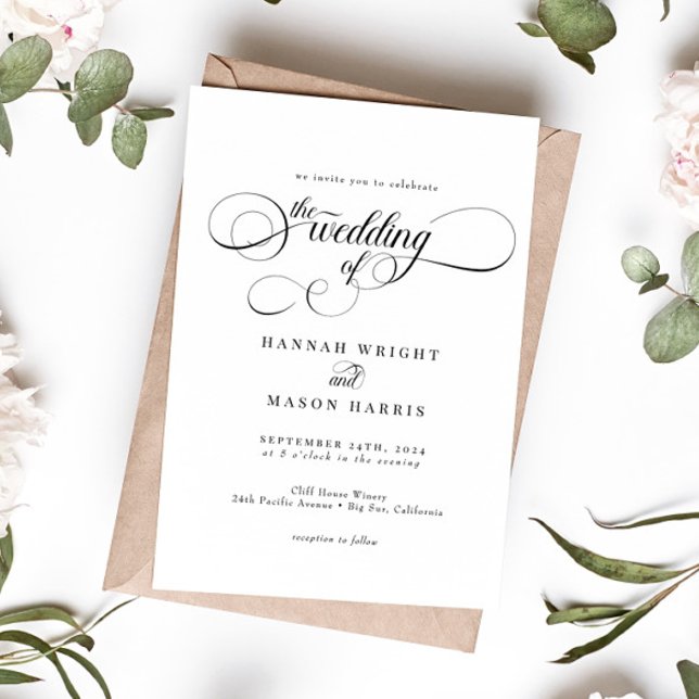 Elegant Calligraphy Classic Wedding Invitation (Creator Uploaded)
