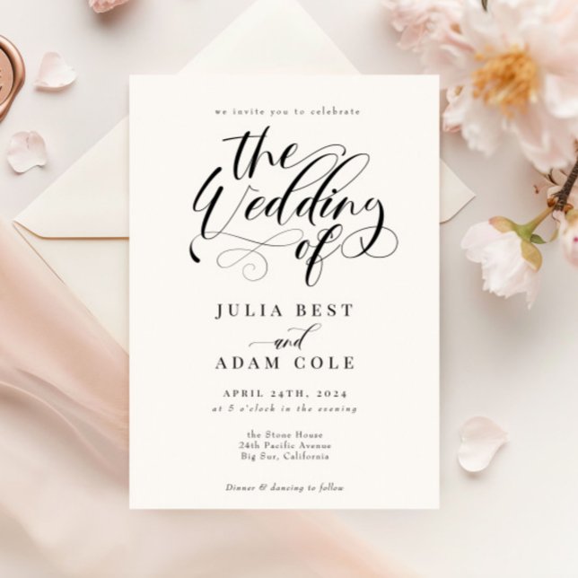 Elegant Calligraphy Classic Wedding Invitation (Creator Uploaded)