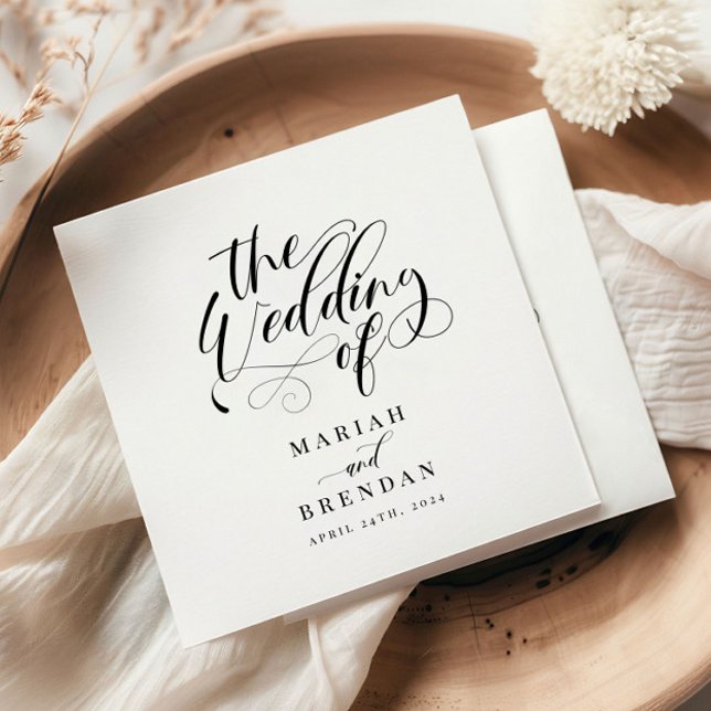 Elegant Calligraphy Classic Wedding Napkin (Creator Uploaded)