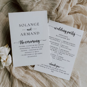 Elegant Calligraphy Classic Wedding program
