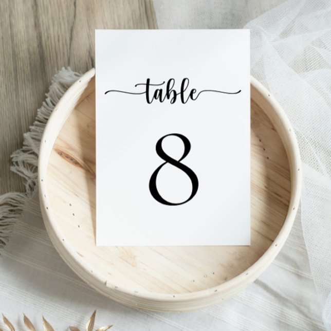 Elegant Calligraphy Classic Wedding  Table Number (Creator Uploaded)