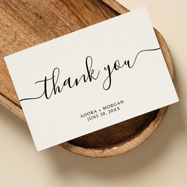 Elegant Calligraphy Classic Wedding Thank You Card (Creator Uploaded)