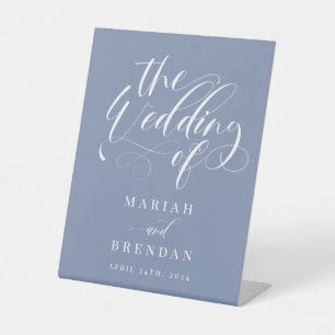 Elegant Calligraphy Classic Wedding Welcome Pedest Pedestal Sign