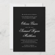 Elegant Calligraphy Classic White Black Wedding