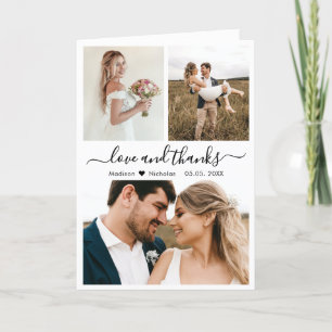 Elegant Calligraphy Collage Wedding Thank You 