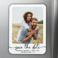 Elegant Calligraphy Couple Photo Save The Date 