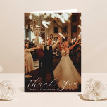 Elegant Calligraphy Custom Wedding Photo Thank You Card<br><div class="desc">Say thank you in style with these elegant and very trendy wedding photo thank you cards. The design is easy to personalise with your own photo and wording and your family and friends will be thrilled when they receive these fabulous thank yous.</div>