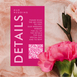 Elegant Calligraphy Details QR Code Enclosure Card