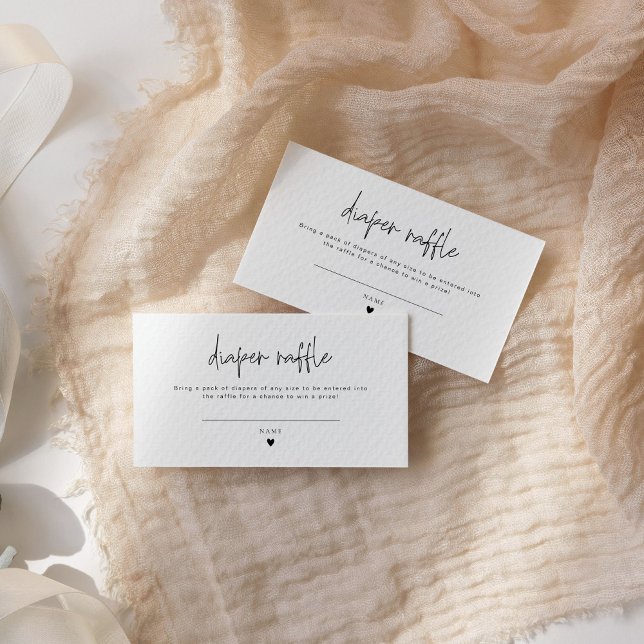 Elegant Calligraphy Diaper Raffle card Baby Shower (Creator Uploaded)