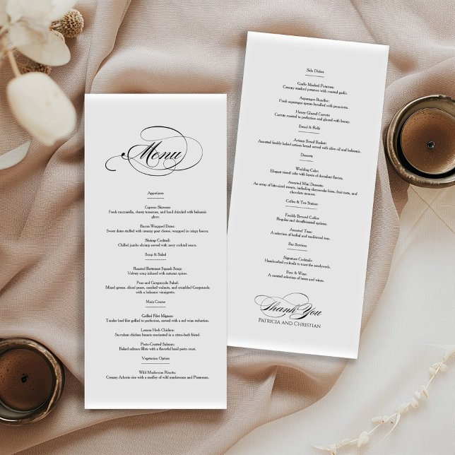Elegant calligraphy double sided wedding menu (Creator Uploaded)