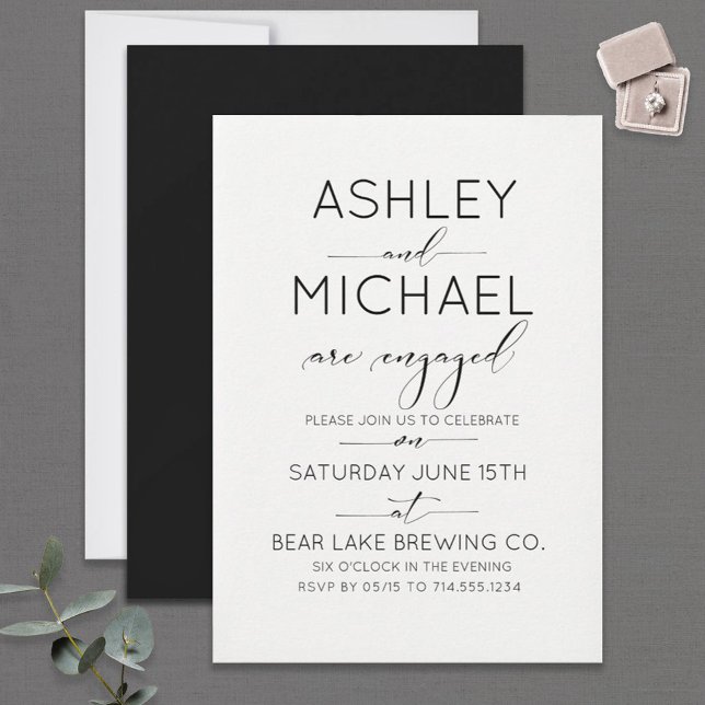 Elegant Calligraphy Engagement Party Invitation (Creator Uploaded)