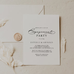 Elegant Calligraphy Engagement Party  Invitation