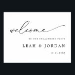 Elegant Calligraphy Engagement Party Welcome Poster<br><div class="desc">Step into elegance with our Elegant Calligraphy Engagement Party Welcome Poster (Edit). Crafted with finesse and charm, this customisable masterpiece seamlessly blends sophistication with the artistry of calligraphy. Set the perfect tone for your celebration as guests are greeted with a touch of refined grace. Personalise effortlessly and elevate your event...</div>
