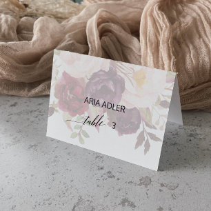 Elegant Calligraphy   Faded Floral Escort Cards