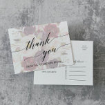 Elegant Calligraphy | Faded Floral Thank You Postcard<br><div class="desc">This elegant calligraphy faded floral thank you postcard is perfect for a fall wedding. The design features romantic and whimsical typography overlaying a gorgeous bouquet of blush pink, marsala and burgundy flowers. Personalise the front of the card with a short message. Personalise the back with a longer thank you message....</div>
