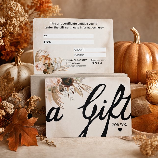 Elegant Calligraphy Fall Floral Pumpkin (Elegant Calligraphy Fall Floral Pumpkin)