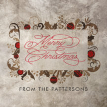    Elegant Calligraphy Family Name Merry Christmas