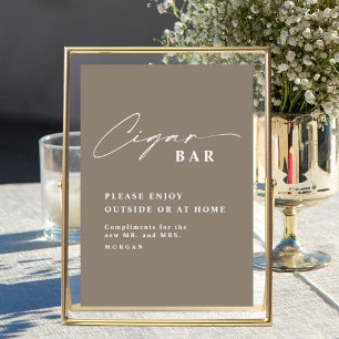 Elegant Calligraphy Favour Cigar Bar Wedding Sign
